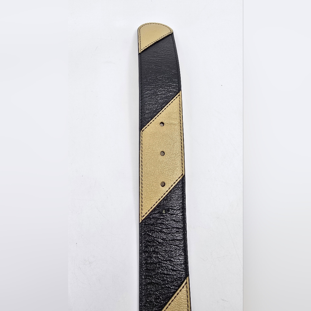Gucci Calfskin Striped Textured Double G Belt - Picture 7 of 13
